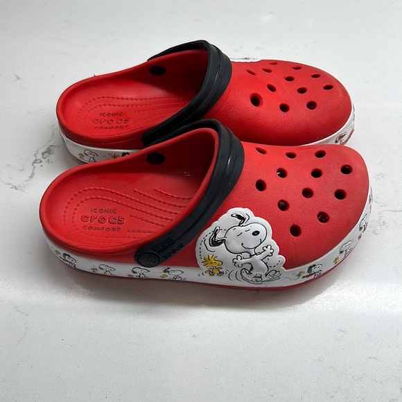 Crocs Fun Lab Snoopy Woodstock Clog Little Kids Size 13 Red - Picture 2 of 14
